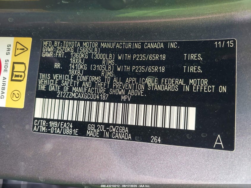 2016 LEXUS RX 350 - 2T2ZZMCAXGC004187