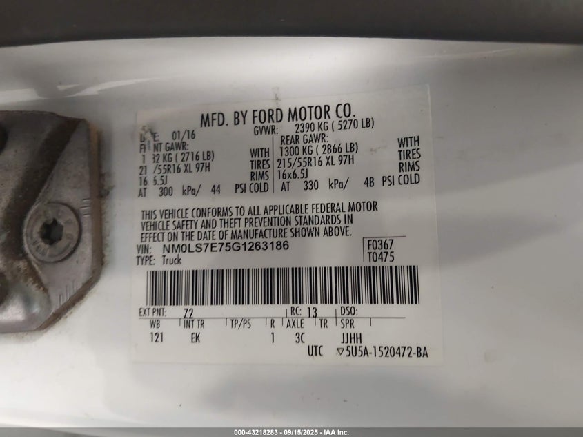 2016 FORD TRANSIT CONNECT XL - NM0LS7E75G1263186