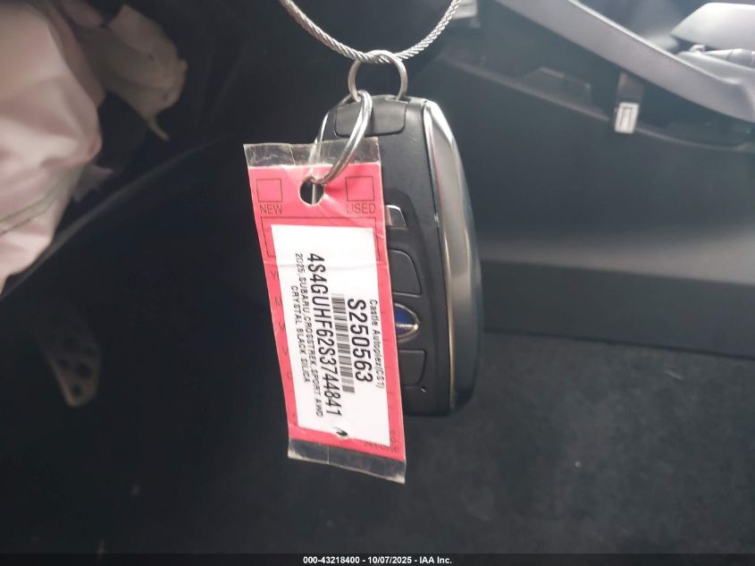 2025 Subaru Crosstrek Sport VIN: 4S4GUHF62S3744841 Lot: 43218400