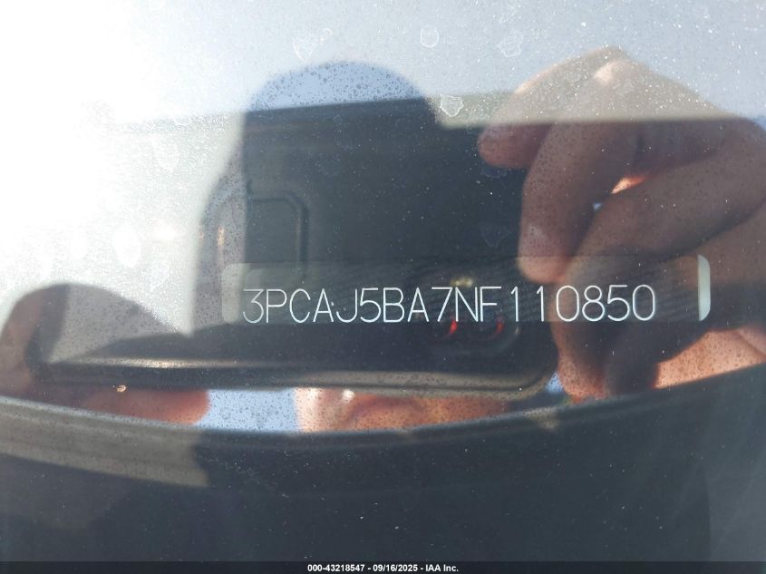 2022 Infiniti Qx50 Luxe VIN: 3PCAJ5BA7NF110850 Lot: 43218547