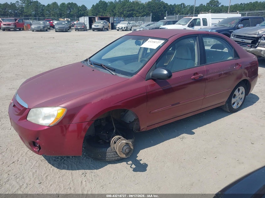 2006 Kia Spectra Ex/Lx/Sx red sedan gasoline KNAFE121565364186 photo #3