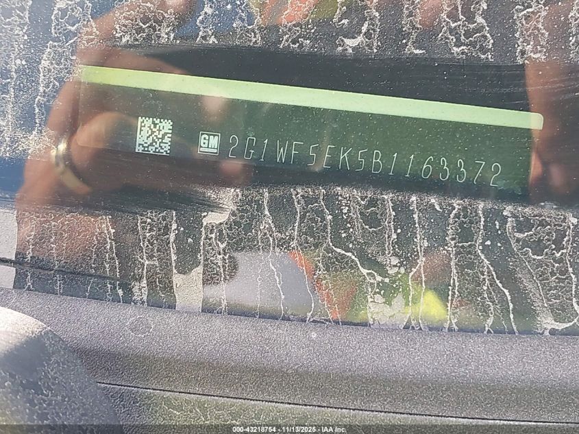 2011 Chevrolet Impala Ls VIN: 2G1WF5EK5B1163372 Lot: 43218754