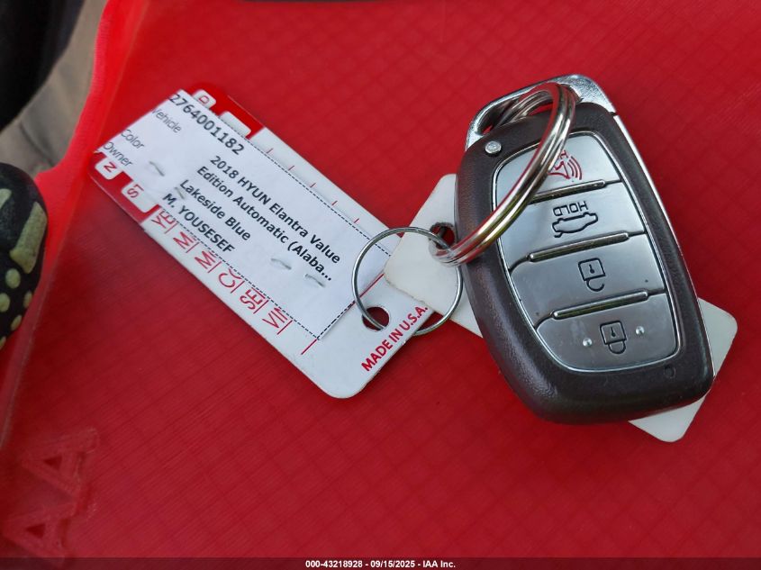 2018 Hyundai Elantra Value Edition VIN: 5NPD84LF8JH347954 Lot: 43218928