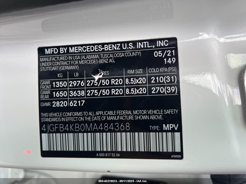 2021 MERCEDES-BENZ GLE 350 4MATIC - 4JGFB4KB0MA484368