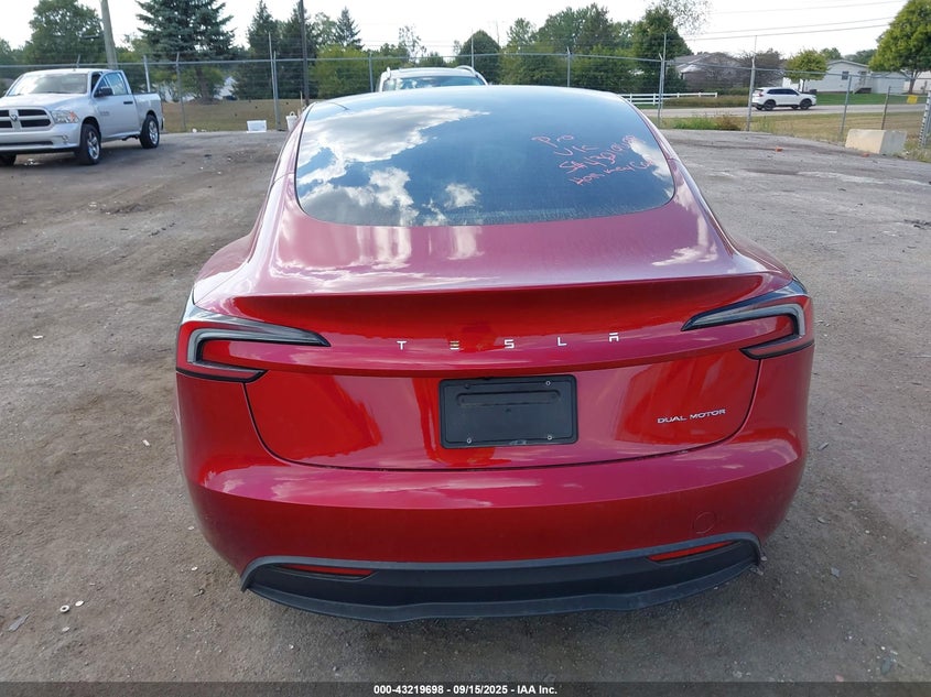 2025 Tesla Model 3 Long Range All-Wheel Drive VIN: 5YJ3E1EB5SF874198 Lot: 43219698