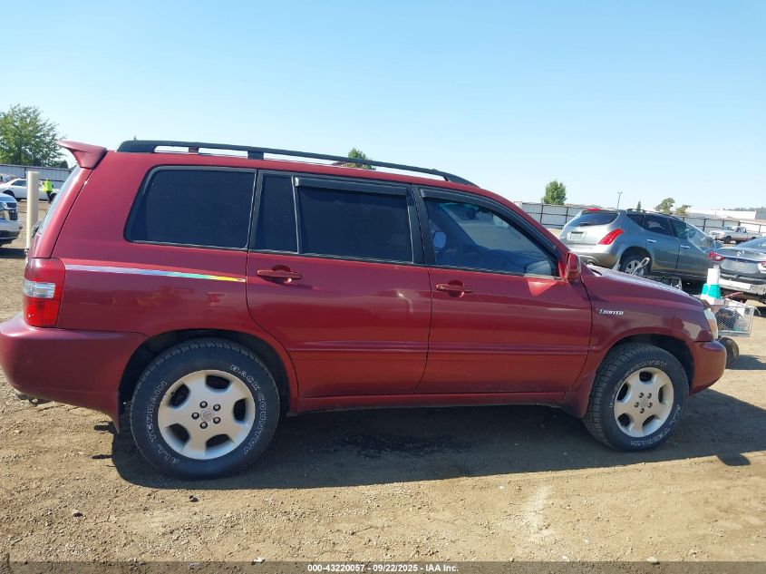 2005 Toyota Highlander Limited V6 VIN: JTEEP21A350068574 Lot: 43220057