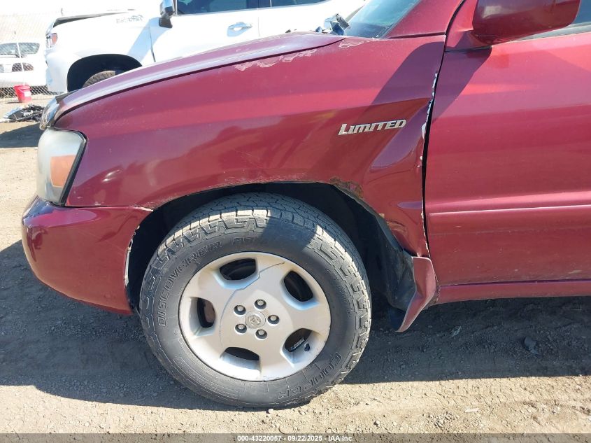 2005 Toyota Highlander Limited V6 VIN: JTEEP21A350068574 Lot: 43220057