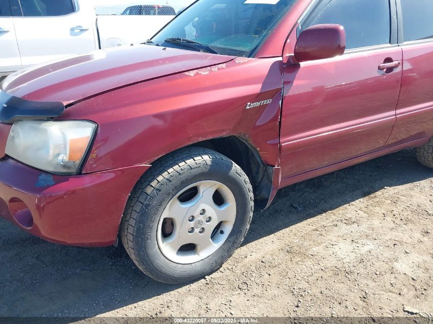 2005 Toyota Highlander Limited V6 VIN: JTEEP21A350068574 Lot: 43220057