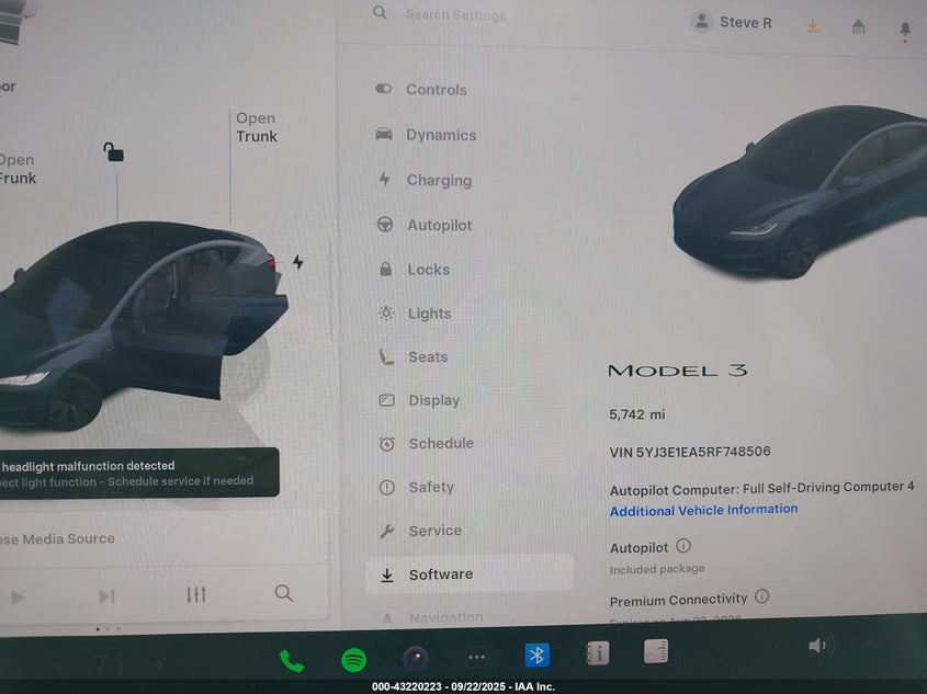 2024 Tesla Model 3 Long Range Dual Motor All-Wheel Drive/Rear-Wheel Drive VIN: 5YJ3E1EA5RF748506 Lot: 43220223