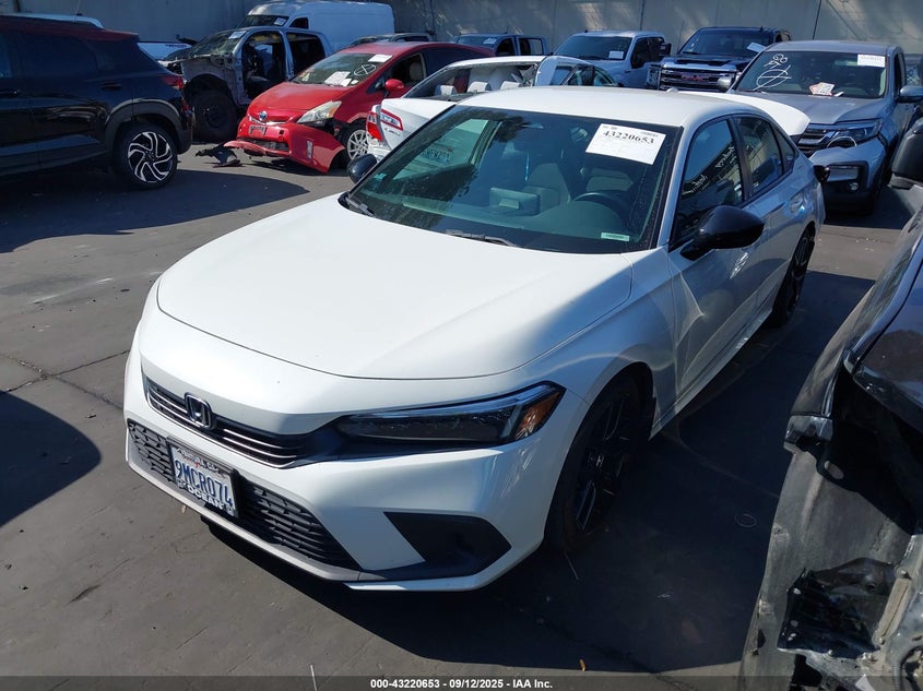 2024 Honda Civic 2.0 Sport White Lot 111043220653 Vin 2HGFE2F55RH530534