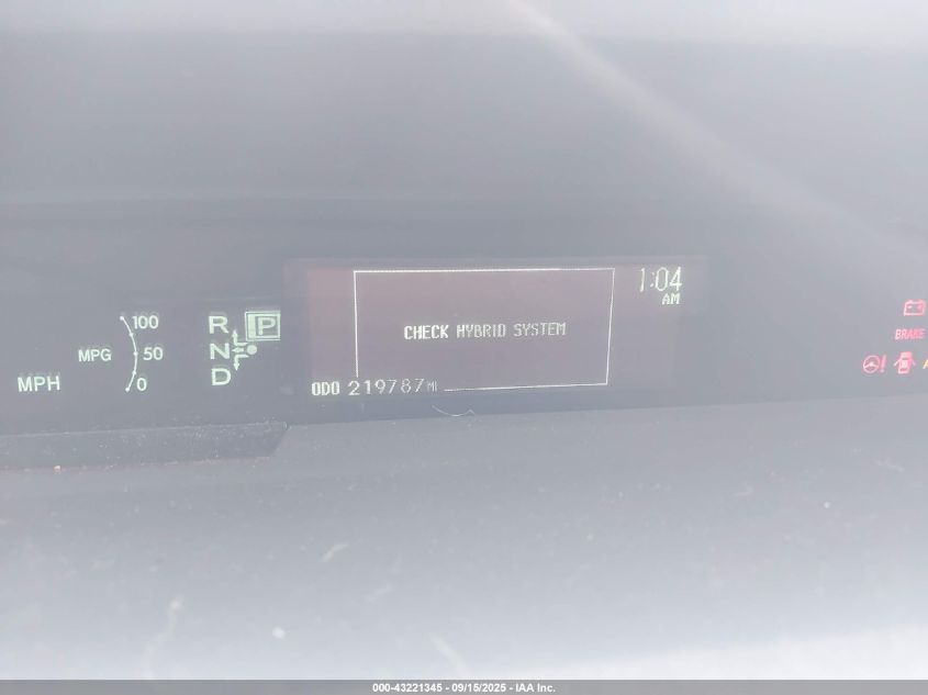 2010 Toyota Prius Iv VIN: JTDKN3DU3A0045881 Lot: 43221345