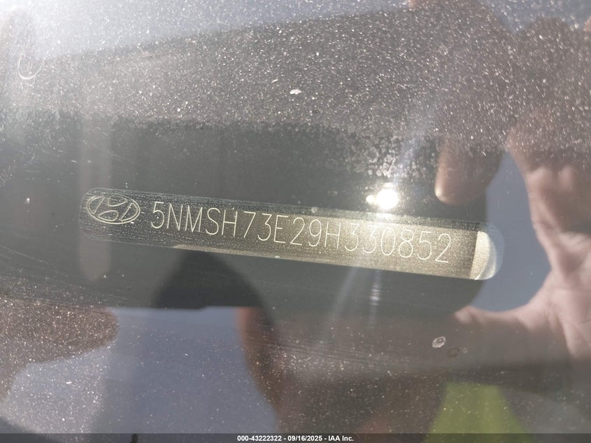 2009 Hyundai Santa Fe Limited VIN: 5NMSH73E29H330852 Lot: 43222322