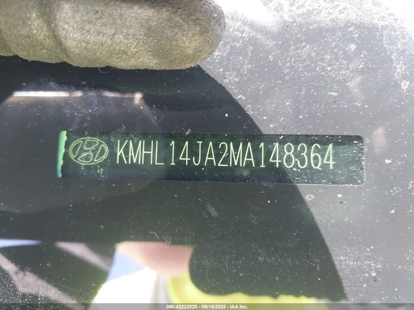 2021 Hyundai Sonata Sel VIN: KMHL14JA2MA148364 Lot: 43222520
