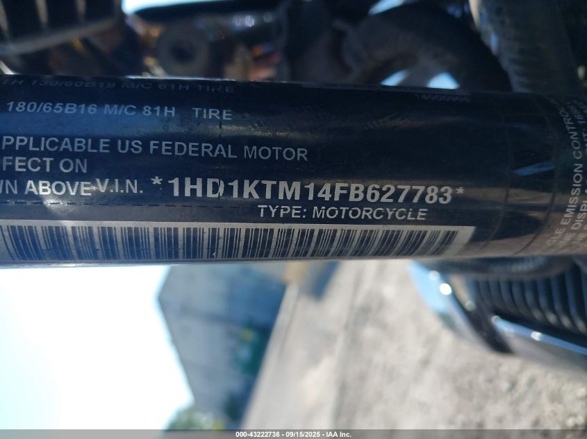 2015 Harley-Davidson Fltrxs Road Glide Special VIN: 1HD1KTM14FB627783 Lot: 43222736
