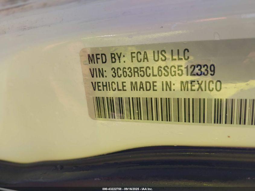 2025 Ram 2500 Tradesman 4X4 6'4 Box VIN: 3C63R5CL6SG512339 Lot: 43222758