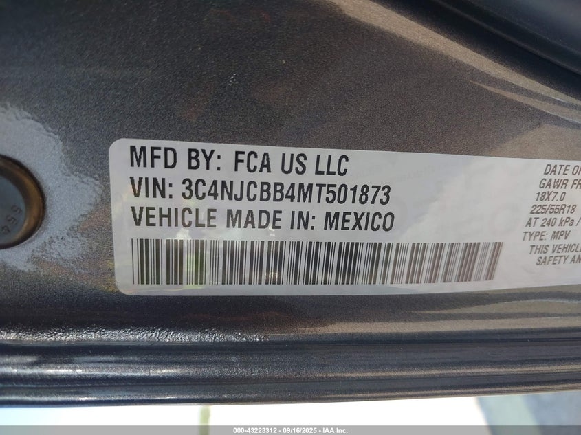 2021 JEEP COMPASS ALTITUDE FWD - 3C4NJCBB4MT501873