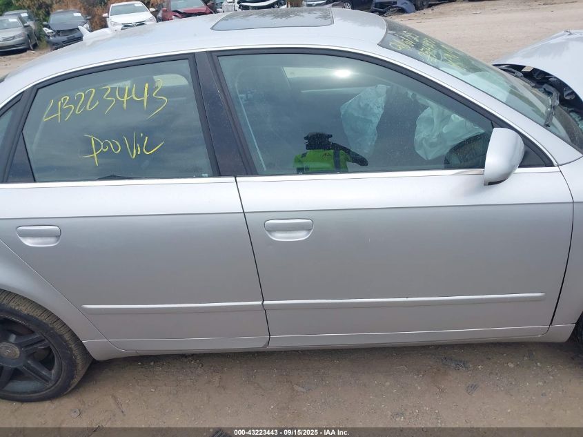 2006 Audi A4 2.0T VIN: WAUDF78E96A278176 Lot: 43223443