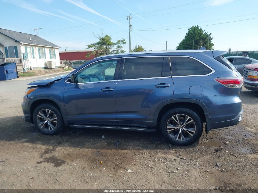 2016 Toyota Highlander Xle V6 VIN: 5TDJKRFH4GS503764 Lot: 43223685