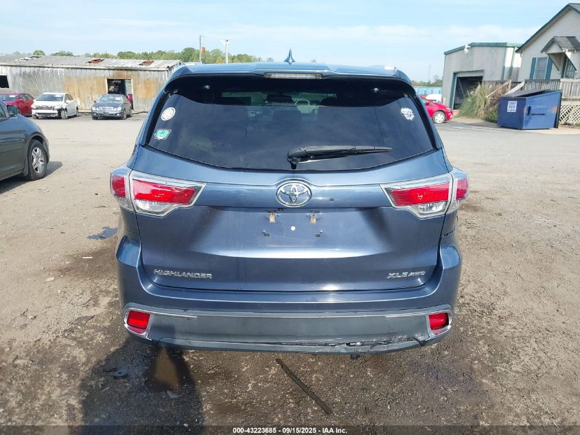 2016 Toyota Highlander Xle V6 VIN: 5TDJKRFH4GS503764 Lot: 43223685