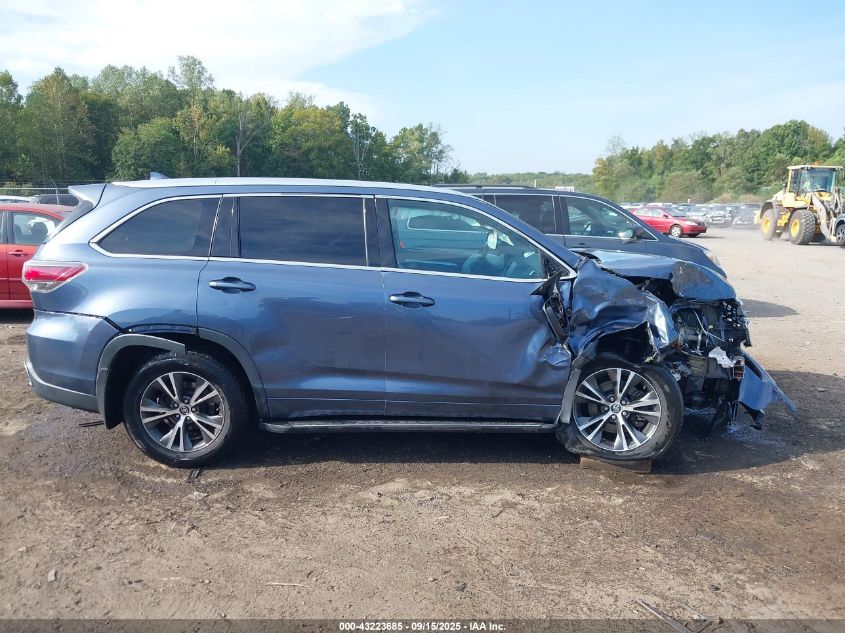 2016 Toyota Highlander Xle V6 VIN: 5TDJKRFH4GS503764 Lot: 43223685