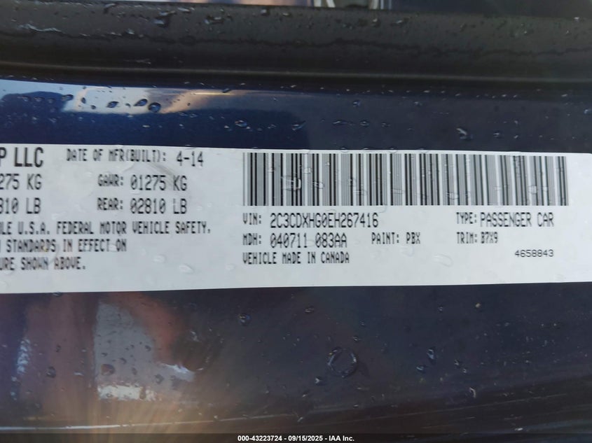 2014 DODGE CHARGER SXT - 2C3CDXHG0EH267416