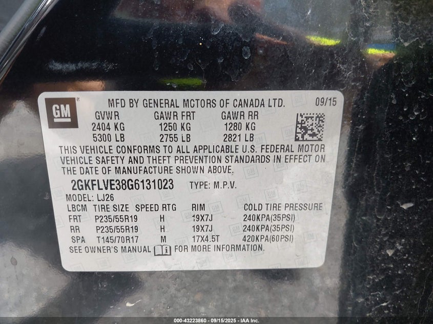 2016 GMC TERRAIN DENALI - 2GKFLVE38G6131023