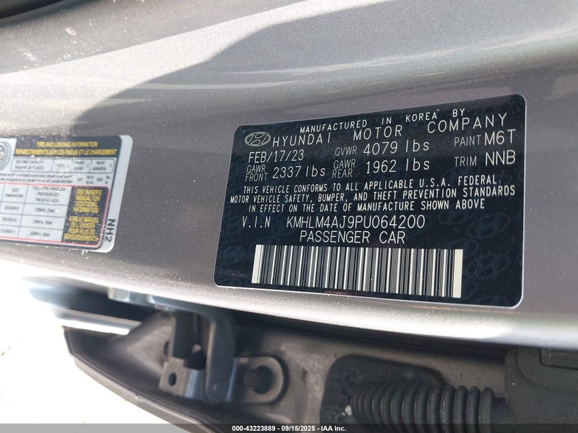 2023 HYUNDAI ELANTRA HYBRID BLUE KMHLM4AJ9PU064200