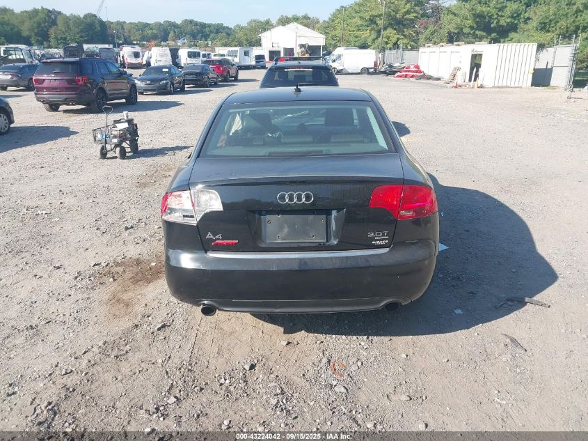 2008 Audi A4 2.0T/2.0T Special Edition VIN: WAUDF78E18A117761 Lot: 43224042