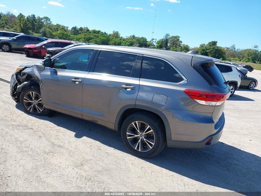Vin: 5tdzzrfh3js267792, lot: 43718587, toyota highlander le plus 20183