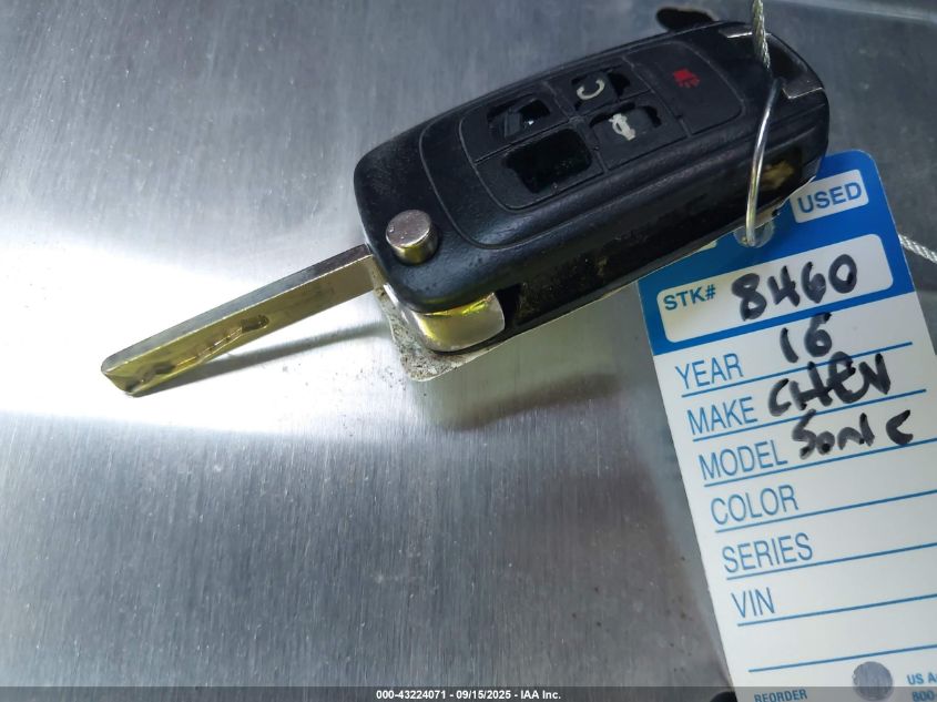 2016 Chevrolet Sonic Lt Auto VIN: 1G1JC5SH6G4116438 Lot: 43224071