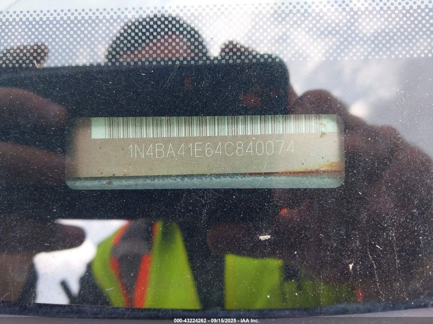 2004 Nissan Maxima 3.5 Se VIN: 1N4BA41E64C840074 Lot: 43224262