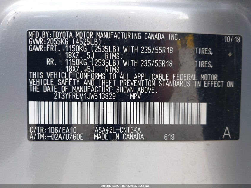 2018 TOYOTA RAV4 LIMITED - 2T3YFREV1JW513829