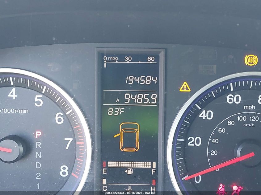 2009 Honda Cr-V Ex-L VIN: 5J6RE48719L064846 Lot: 43224334