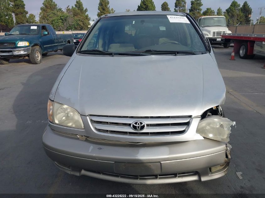 2001 Toyota Sienna Xle VIN: 4T3ZF13C31U332108 Lot: 43225222