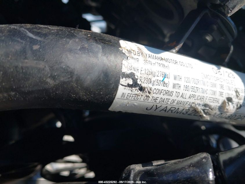 2023 Yamaha Mt07 VIN: JYARM32E3PA008020 Lot: 43225292