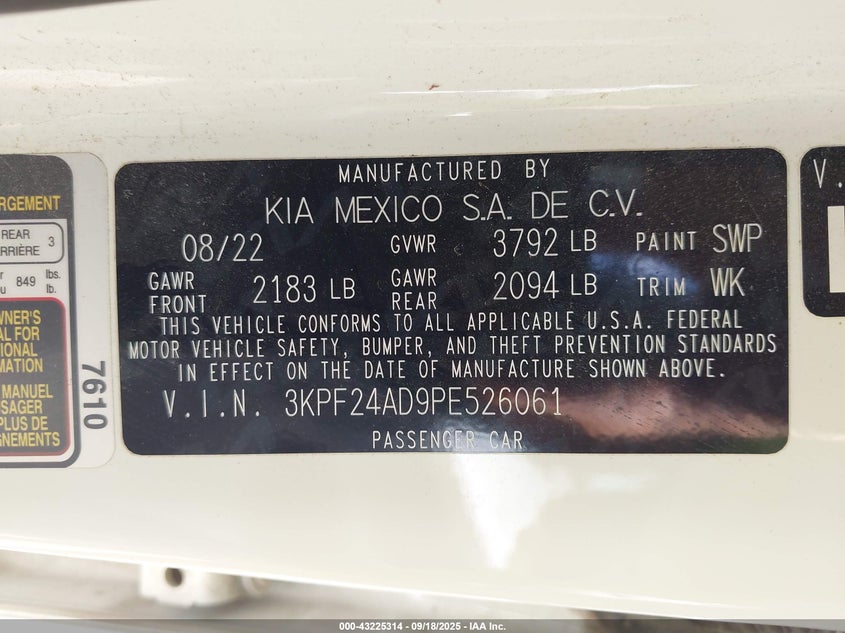 2023 KIA FORTE LXS - 3KPF24AD9PE526061