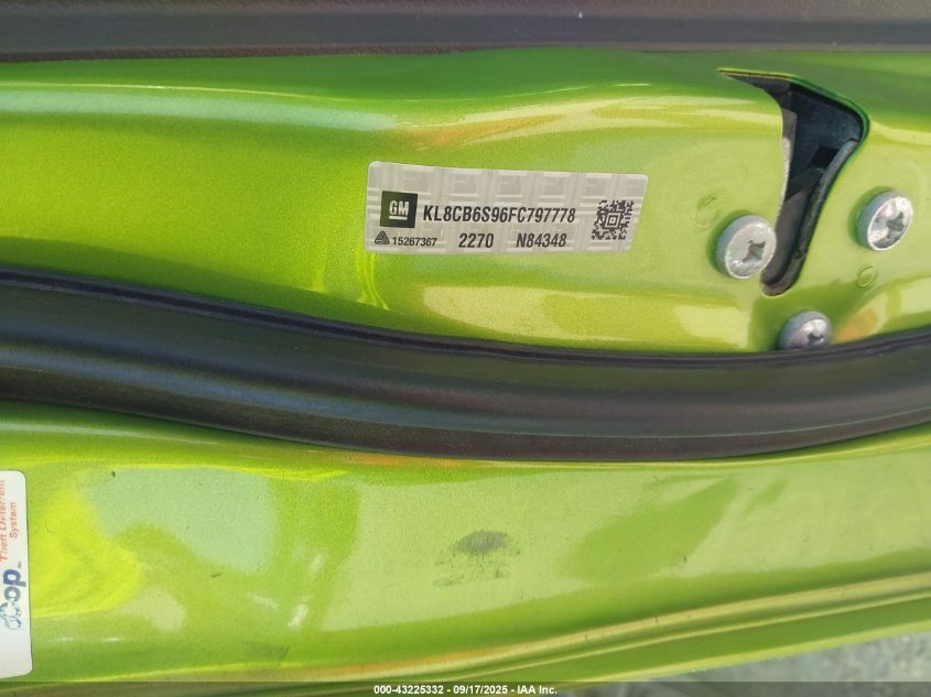 2015 Chevrolet Spark Ls Cvt VIN: KL8CB6S96FC797778 Lot: 43225332