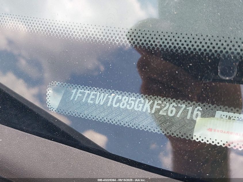 2016 Ford F-150 Xlt VIN: 1FTEW1C85GKF26716 Lot: 43225364