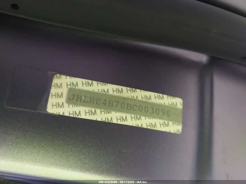 2011 Honda Cr-V Ex-L VIN: JHLRE4H70BC003096 Lot: 43225486