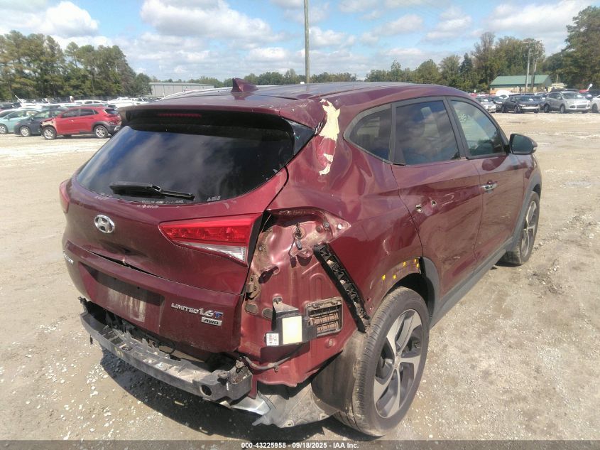 2017 Hyundai Tucson Limited VIN: KM8J3CA27HU356393 Lot: 43225958