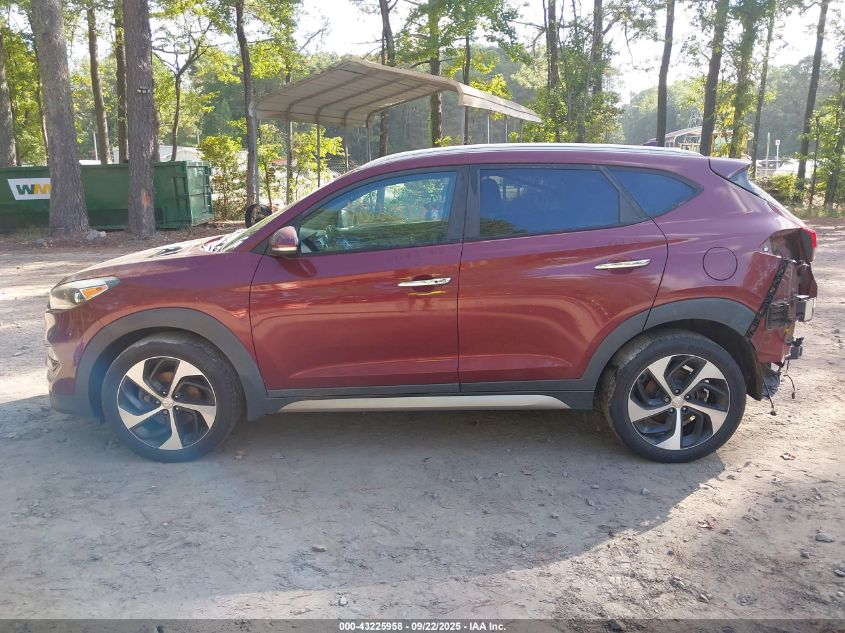 2017 Hyundai Tucson Limited VIN: KM8J3CA27HU356393 Lot: 43225958