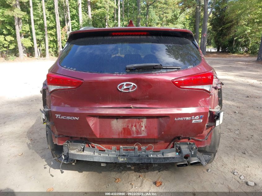 2017 Hyundai Tucson Limited VIN: KM8J3CA27HU356393 Lot: 43225958