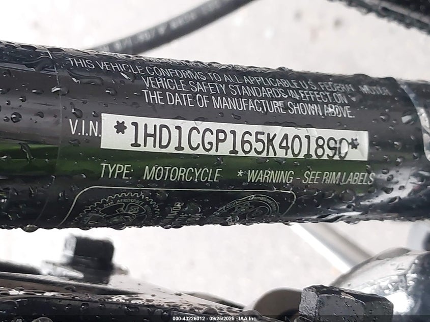 2005 Harley-Davidson Xl1200 C VIN: 1HD1CGP165K401890 Lot: 43226012