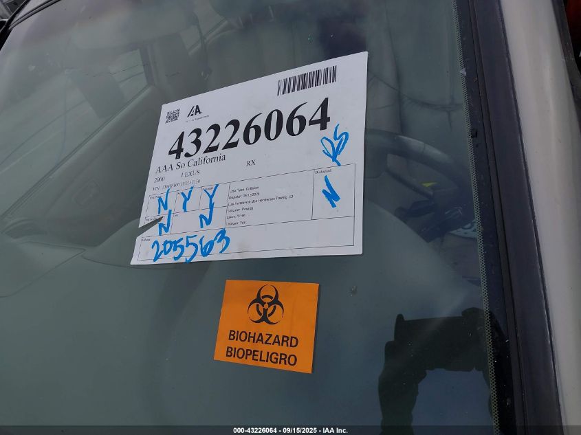 2000 Lexus Rx 300 VIN: JT6HF10U1Y0132150 Lot: 43226064