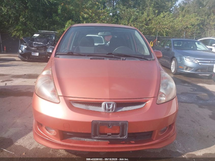 2008 Honda Fit Sport VIN: JHMGD38638S067221 Lot: 43226103