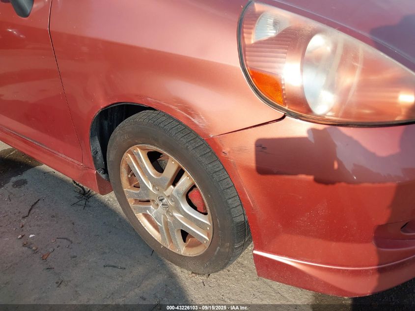 2008 Honda Fit Sport VIN: JHMGD38638S067221 Lot: 43226103