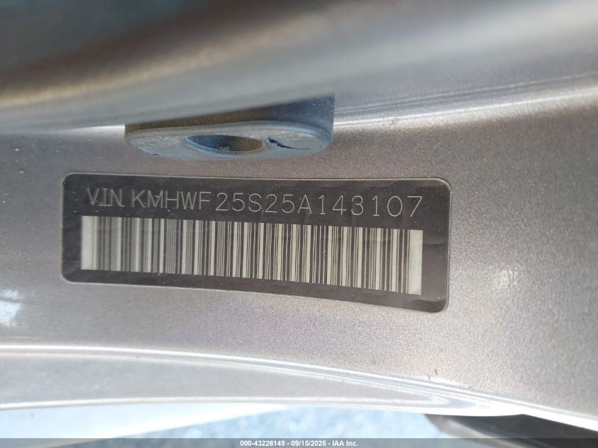 2005 Hyundai Sonata Gl VIN: KMHWF25S25A143107 Lot: 43226149