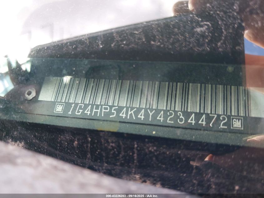 2000 Buick Lesabre Custom VIN: 1G4HP54K4Y4234472 Lot: 43226283