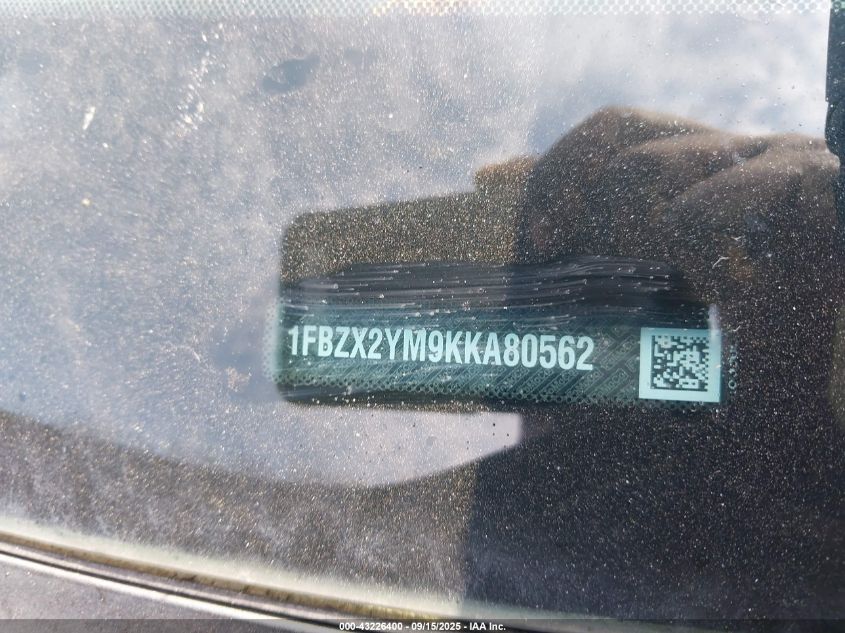 2019 Ford Transit-350 Xlt VIN: 1FBZX2YM9KKA80562 Lot: 43226400