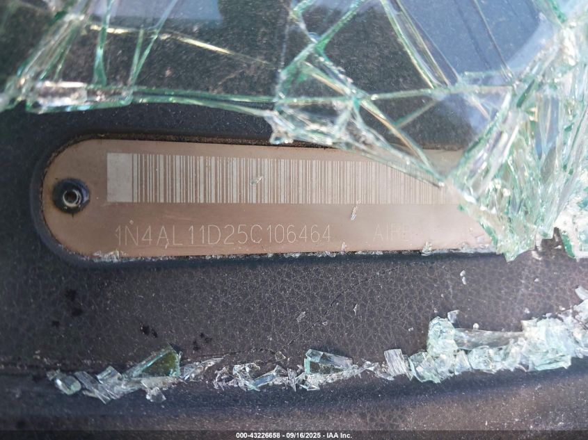 2005 Nissan Altima 2.5 S VIN: 1N4AL11D25C106464 Lot: 43226658